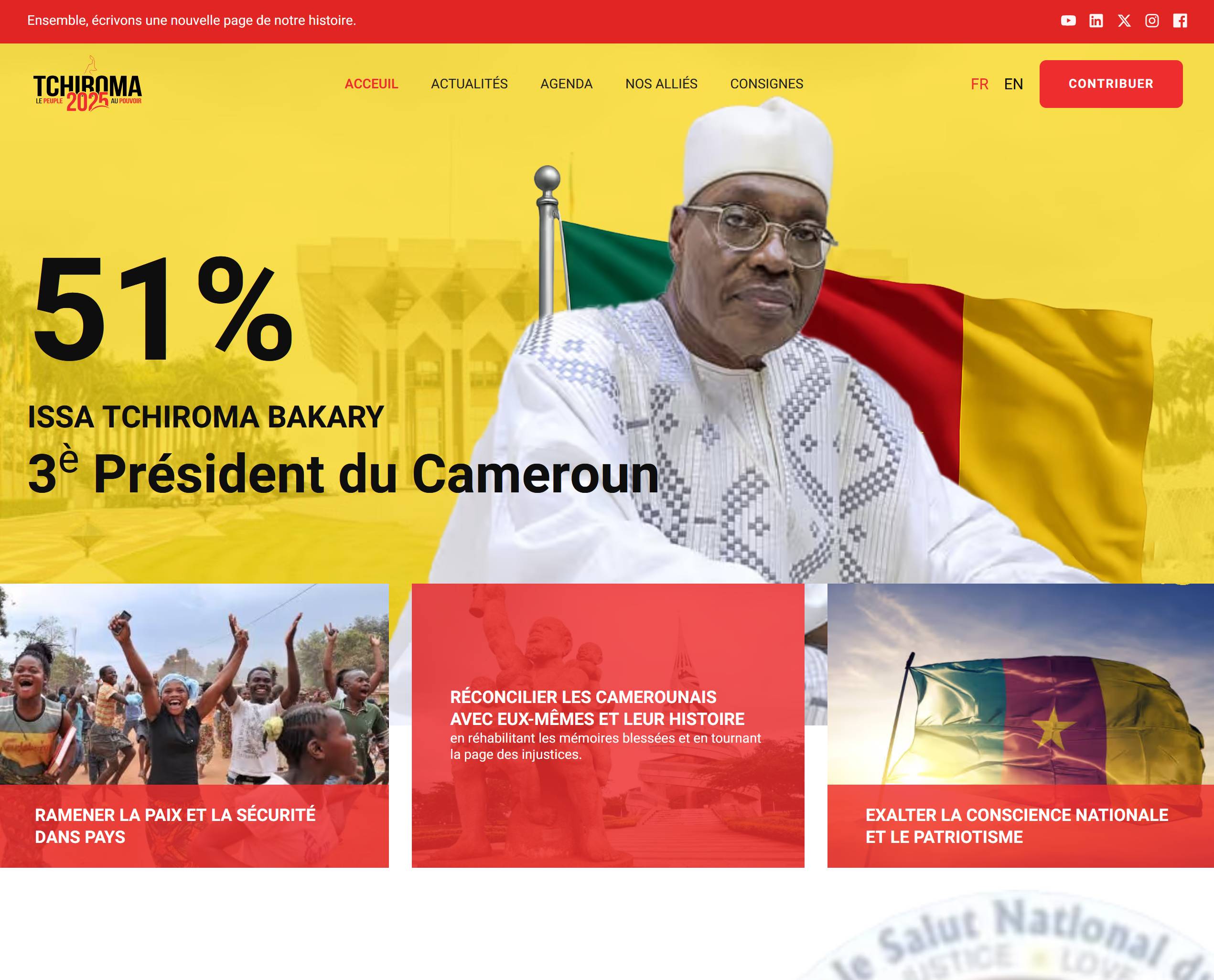 Tchiroma déclare sa victoire à l’élection présidentielle cette nuit